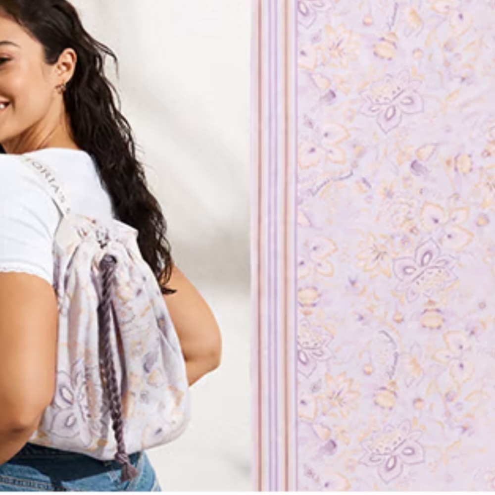 New Victoria’s Secret Travel Beach Towel – Floral Pastel, Backpack Style
